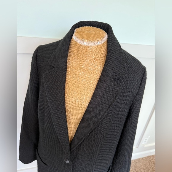 J.Jill Textured woven Knit Blazer Women’s size MED black wool blend 2 button - Picture 3 of 7